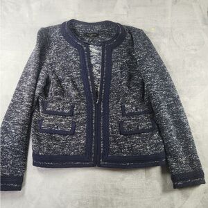 Talbots Navy Blue Tweed Jacket Size 6P